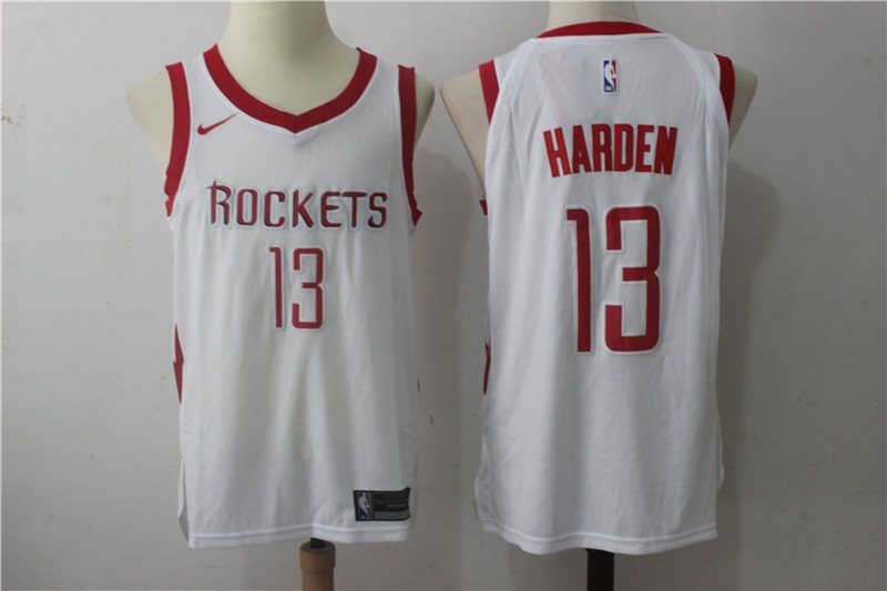 NBA Rockets 13 James Harden White Nike Men Jersey
