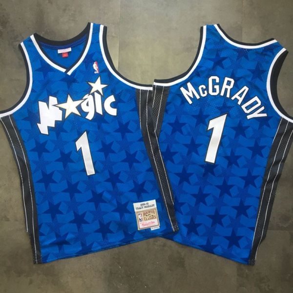 NBA Magic 1 Tracy McGrady Blue 2000-01 Hardwood Classics Swingman Men Jersey