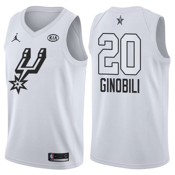 NBA Spurs 20 Manu Ginobili 2018 All-Star White Swingman Men Jersey
