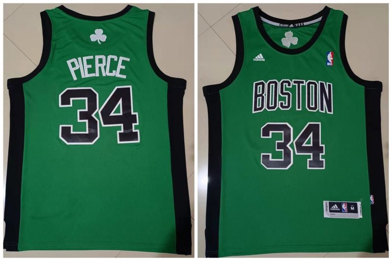 NBA Celtics 34 Paul Pierce Green Black Men Jersey