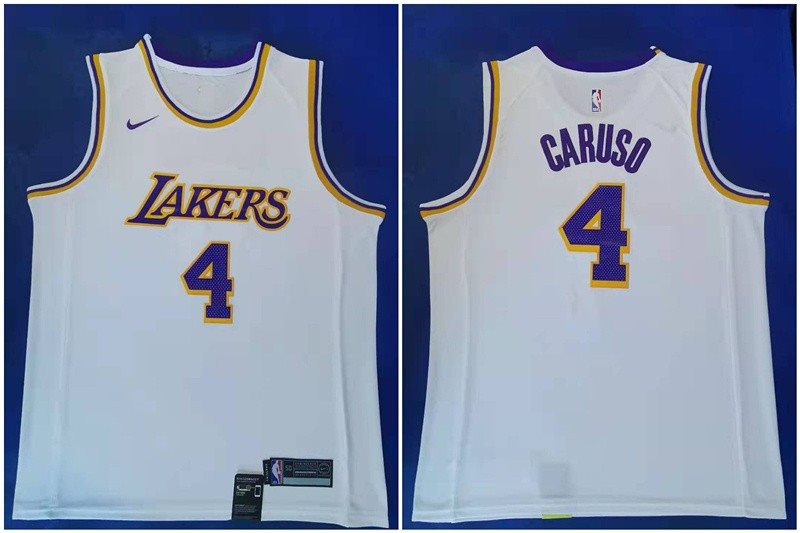 NBA Lakers 4 Alex Caruso White Nike Men Jersey