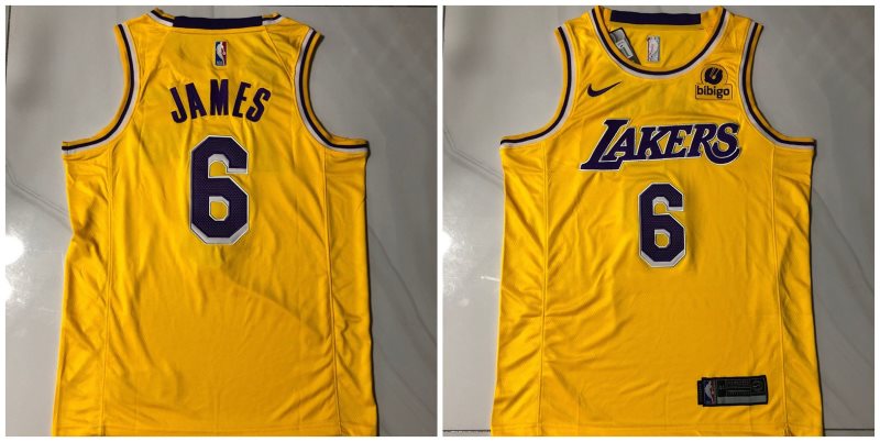 NBA Lakers 6 James Yellow 2021-22 Season Men Jersey