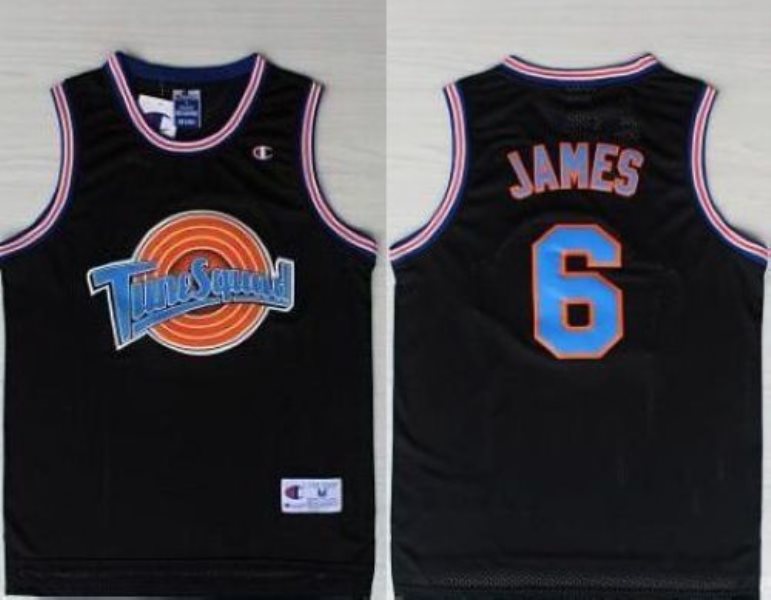 Space Jam Tune Squad 6 James Black Stitched Basketball Jersey