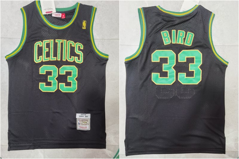 NBA Celtics 33 Larry Bird Black Men Jersey