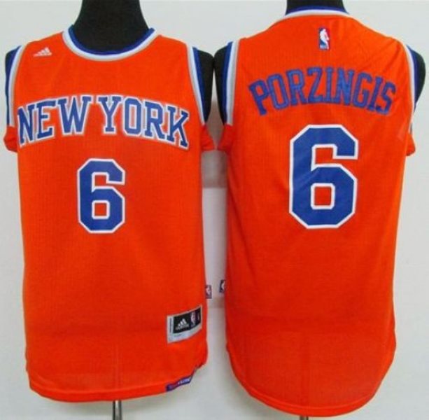 NBA Knicks 6 Kristaps Porzingis Orange Youth Jersey