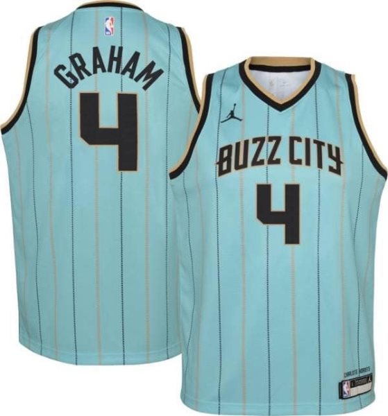 NBA Hornets 4 Devonte' Graham Blue City Jordan Men Jersey