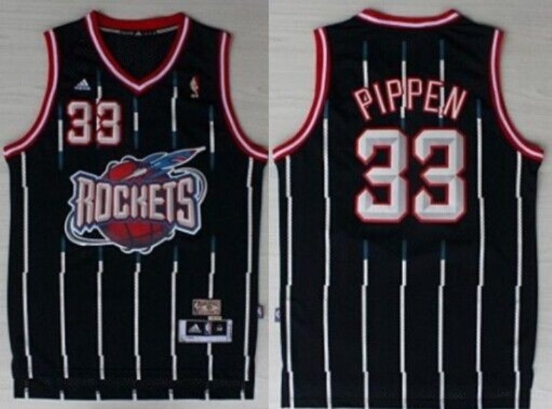 NBA Rockets 33 Scottie Pippen Hardwood Classic Navy Blue Men Jersey