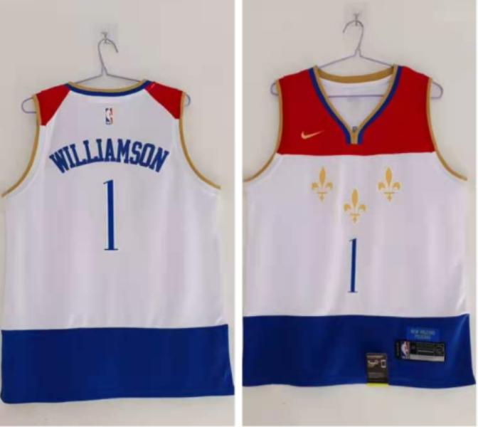 NBA Pelicans 1 Kristaps Porzingis White 2020-21 City Edition Nike Men Jersey