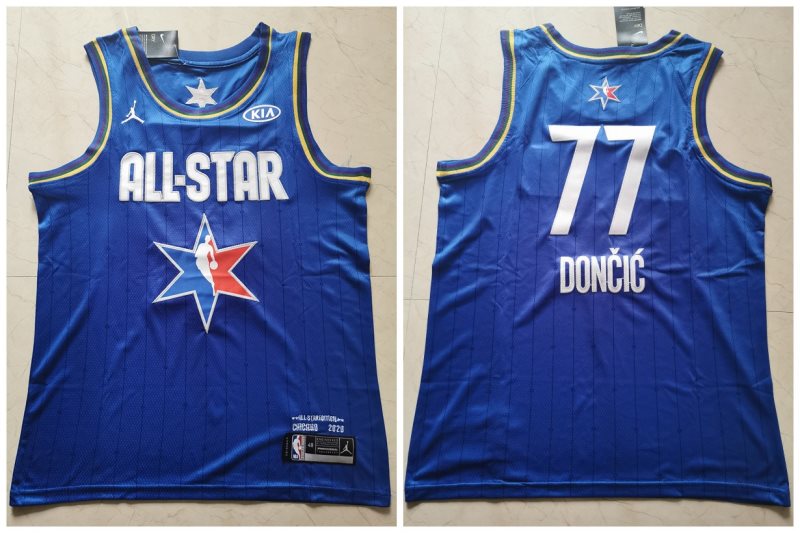NBA Mavericks 77 Luka Doncic Blue 2020 NBA All-Star Jordan Brand Men Jersey