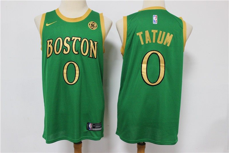 NBA Celtics 0 Jayson Tatum Green 2019-20 City Edition Nike Men Jersey