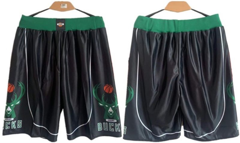 NBA Milwaukee Bucks Black Shorts (Run Small)