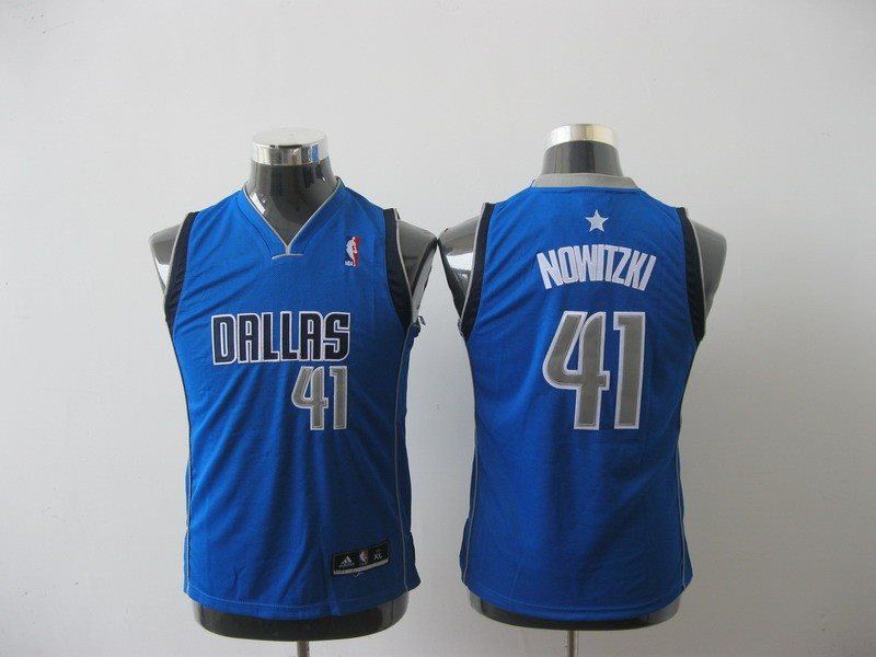 NBA Mavericks 41 Dirk Nowitzki Baby Blue Youth Jersey