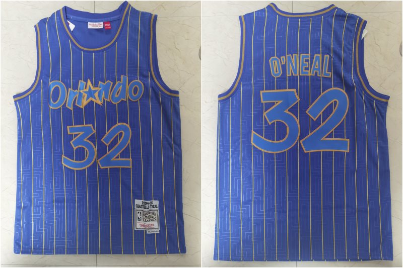 NBA Magic 32 Shaquille O'Neal Blue Men Jersey