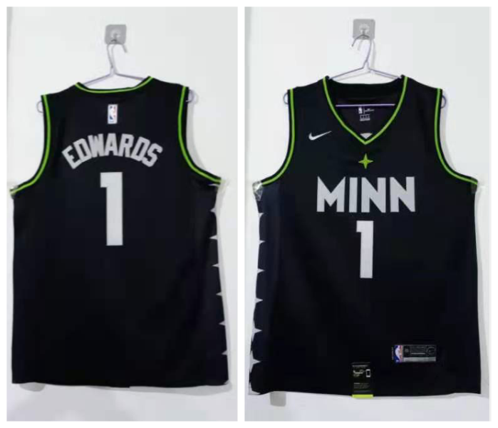 NBA Timberwolves 1 Edwards 2020 New Nike Men Jersey