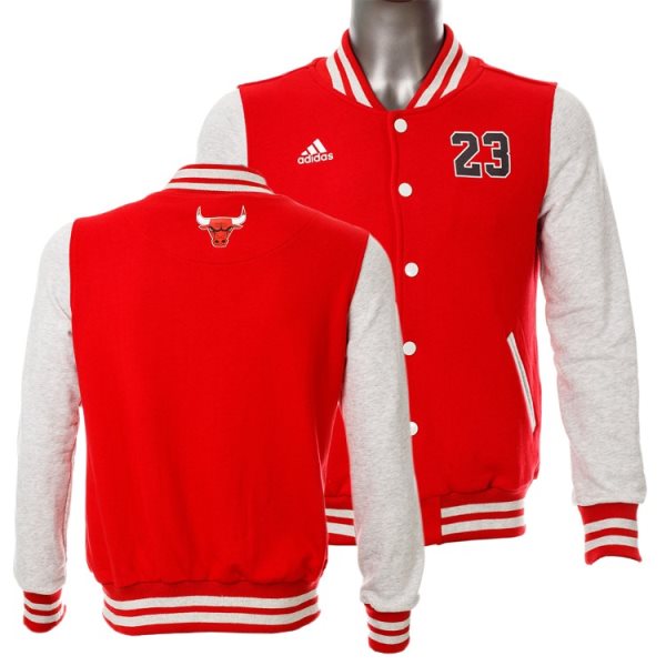 NBA Chicago Bulls 23 Michael Jordan Red Adidas Wool Jacket