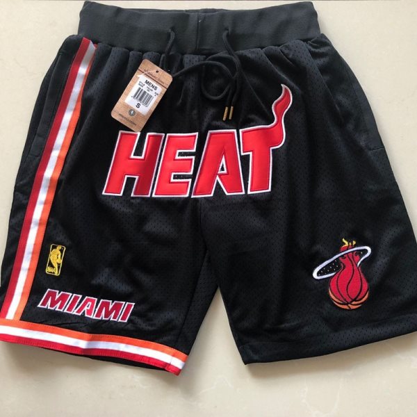 NBA Miami Heat Black Mesh Retro Shorts