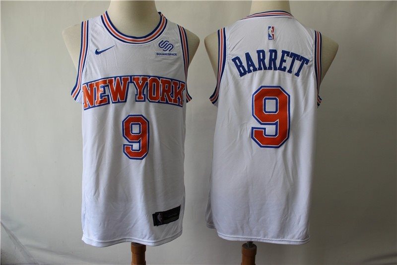 NBA Knicks 9 RJ Barrett White 2019 Draft Nike Men Jersey