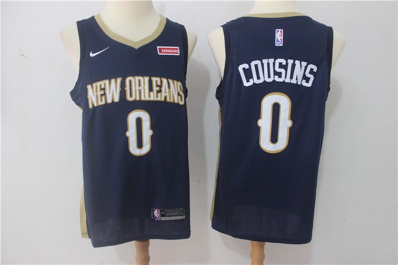 NBA Pelicans 0 DeMarcus Cousins Navy Nike Swingman Men Jersey