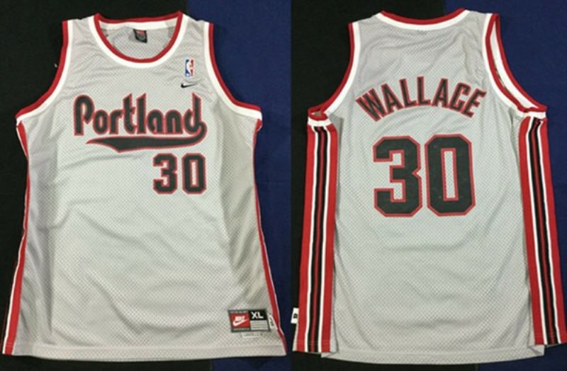 NBA Blazers 30 Rasheed Wallace Gray Men Jersey