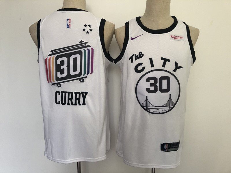 NBA Warriors 30 Stephen Curry White Nike Men Jersey
