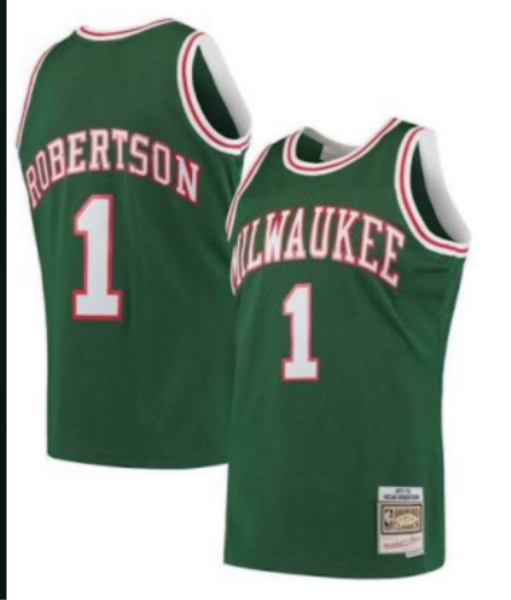 NBA Bucks 1 Robertson Green Throwback Men Jersey