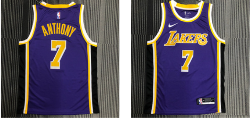 NBA Lakers 7 Carmelo Anthony Purple Nike Men Jersey