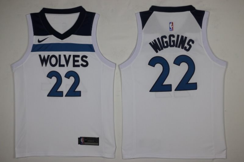 NBA Timberwolves 22 Andrew Wiggins White Nike Men Jersey