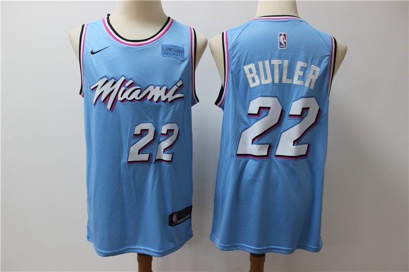 NBA Heat 22 Jimmy Butler Light Bule Nike Men Jersey