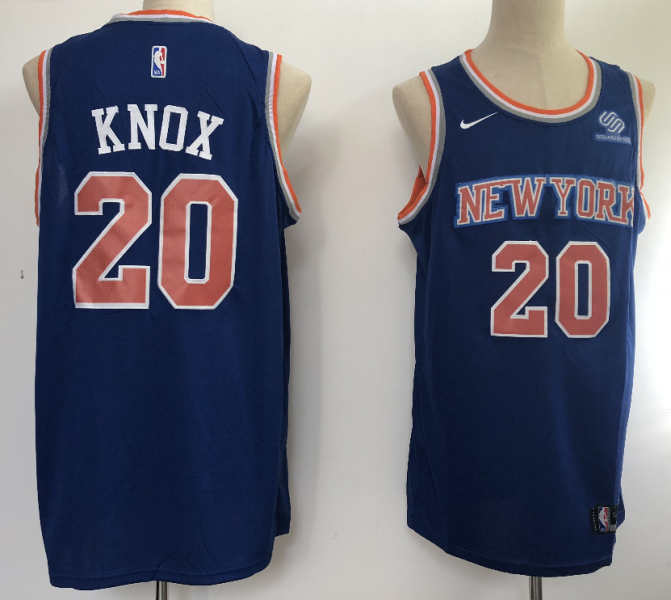 NBA Knicks 20 Kevin Knox 2018 NBA Draft Blue Men Jersey