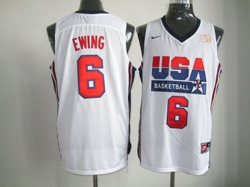 Nike Team USA 6 Patrick Ewing White 2012 USA Basketball Retro Stitched NBA Jersey