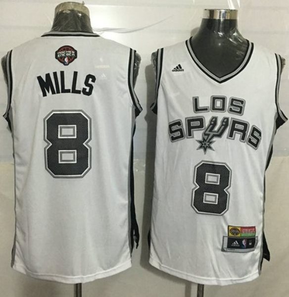 NBA Spurs 8 Patty Mills White Latin Nights Men Jersey