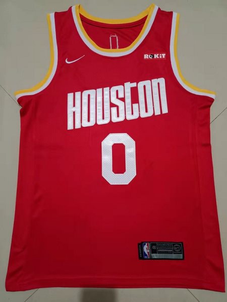 NBA Houston Rockets 0 Green Red Men Jersey