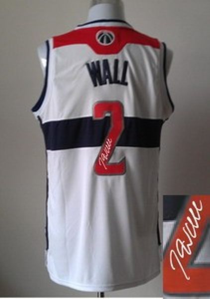 NBA Wizards 2 John Wall White Autographed Men Jersey