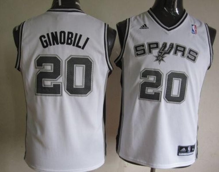 NBA Spurs 20 Manu Ginobili White Youth Jersey