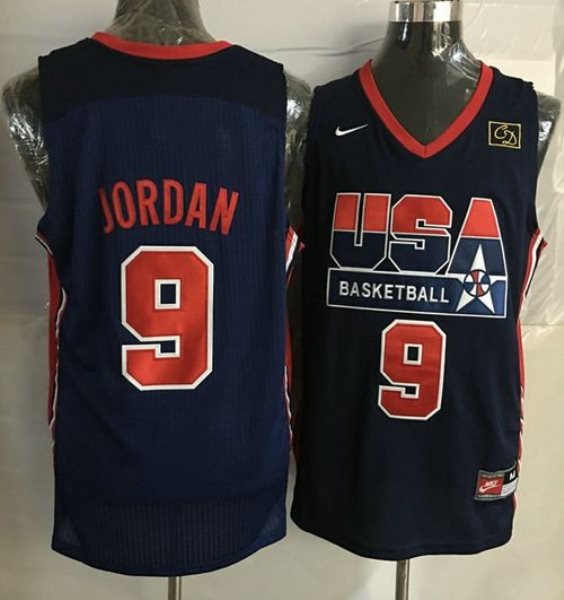 Nike Team USA 9 Michael Jordan Dark Blue 2012 USA Basketball Retro Stitched NBA Jersey