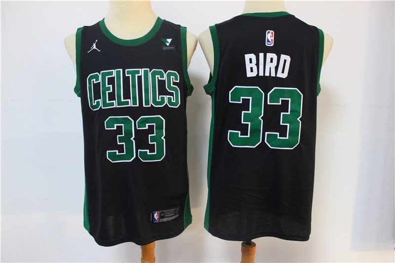 NBA Celtics 33 Larry Bird Black 2021 Jordan Men Jersey