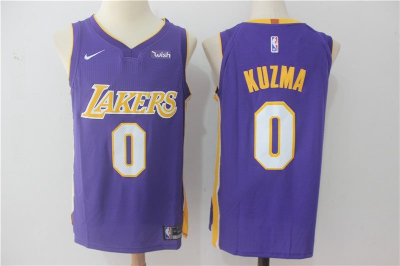 NBA Lakers 0 Kyle Kuzma 2017-18 New Season Purple Nike Men Jersey