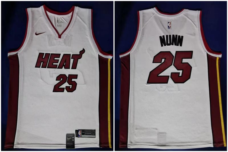 NBA Heat 25 Kendrick Nunn White Nike Men Jersey
