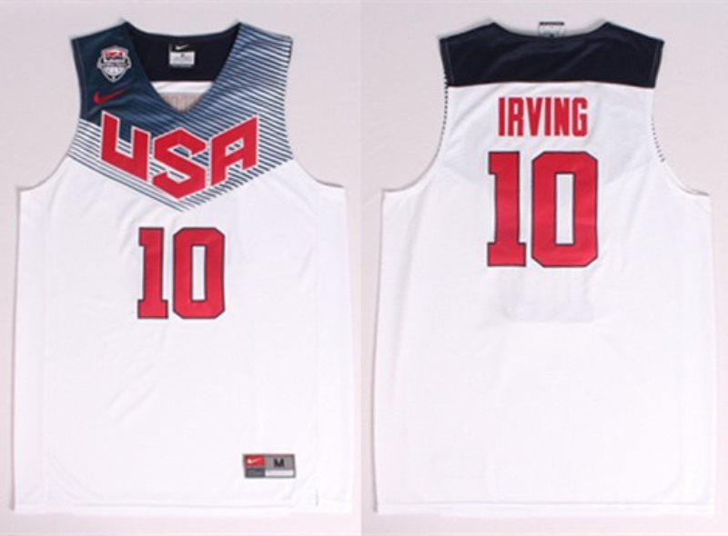 Team USA No.10 Kyrie Irving White Male Basketball Jersey
