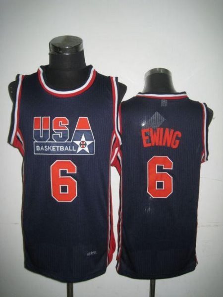 Team USA No.6 Patrick Ewing Dark Blue 2012 USA Basketball Retro Men's Basketball Jersey