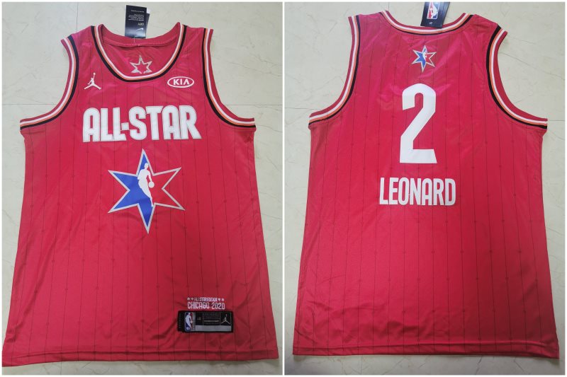 NBA Clippers 2 Kawhi Leonard Red 2020 All-Star Jordan Brand Men Jersey