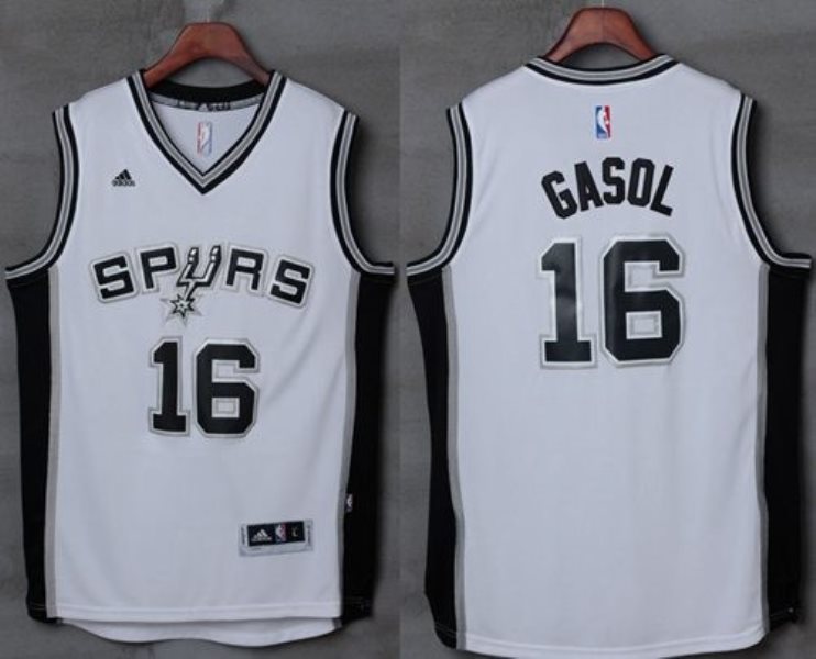 NBA Spurs 16 Pau Gasol White Men Jersey