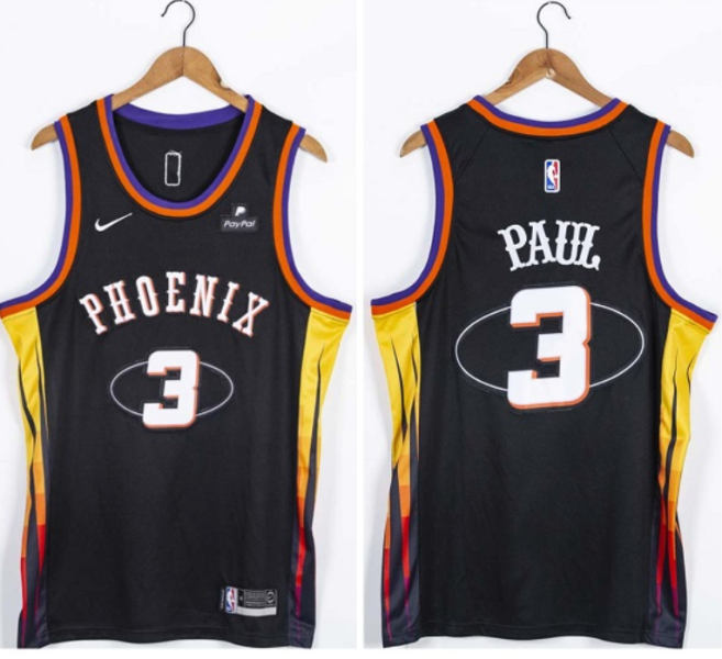NBA Suns 3 Chris Paul Black 75th Anniversary Nike Men Jersey
