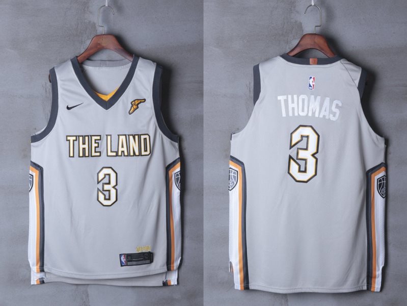 NBA Cavaliers 3 Isaiah Thomas Gray City Edition Nike Men Jersey