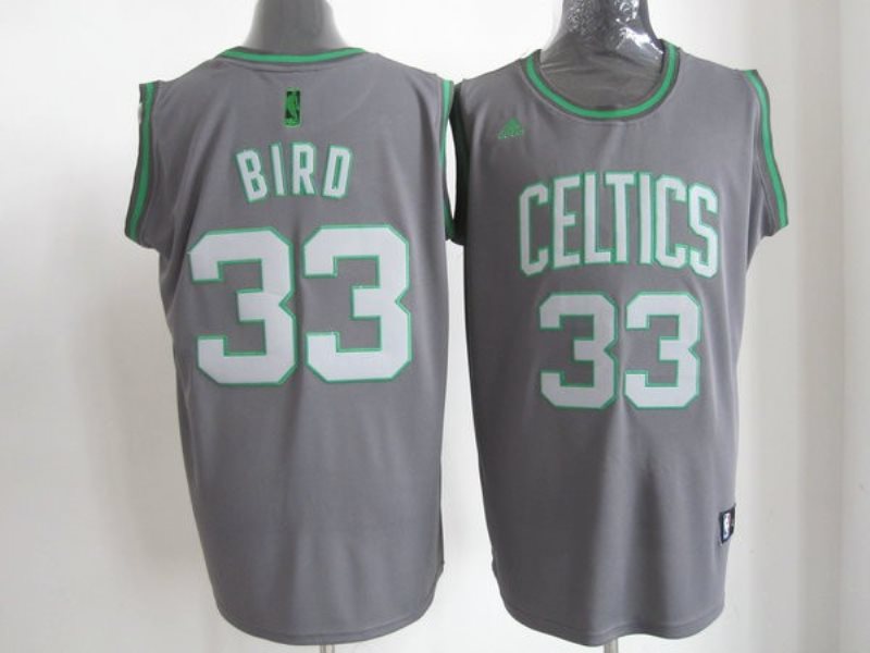 NBA Celtics 33 Larry Bird Grey Graystone Men Jersey