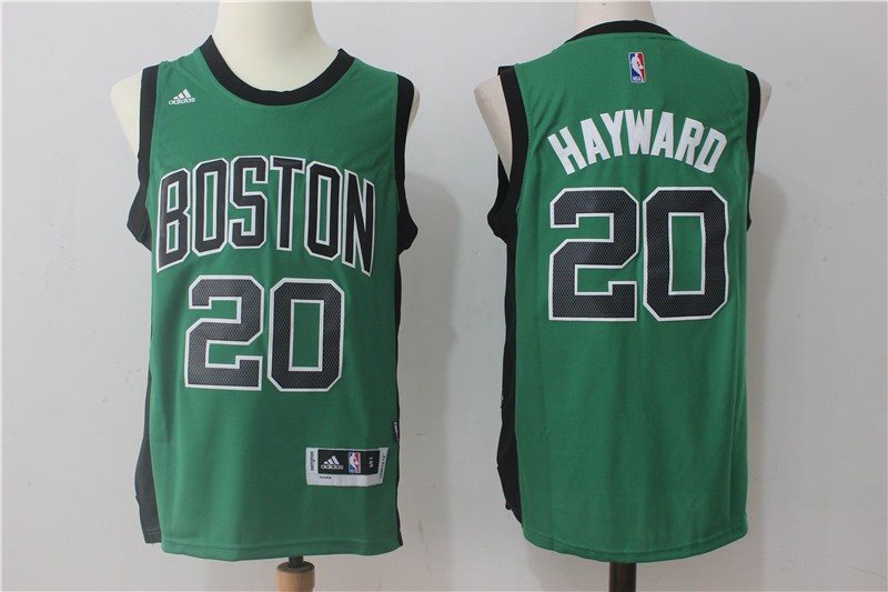 NBA Boston Celtics 20 Gordon Hayward Green with Black Number Men Jersey