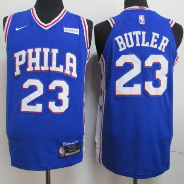 NBA 76ers 23 Jimmy Butler Blue Nike Men Jersey