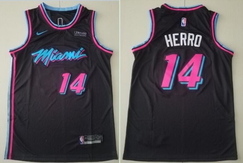 NBA Heat 14 Tyler Herro City Edition Black Nike Men Jersey