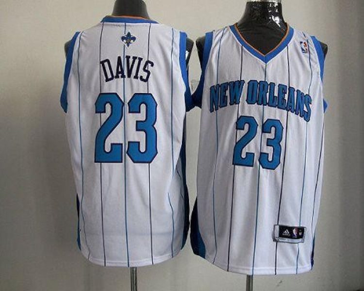 NBA Hornets 23 Anthony Davis White Revolution 30 Men Jersey