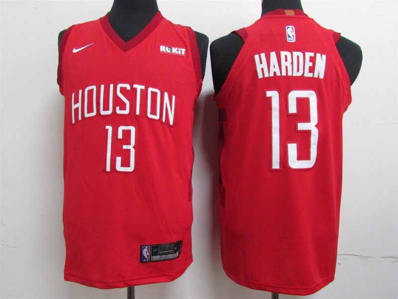 NBA Rockets 13 James Harden Red 2019 Earned Edition Men Jersey